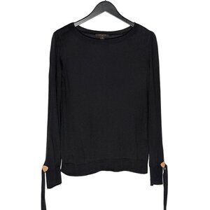 Louis Vuitton Black Cashmere Wool Open Arms Thin Sweater